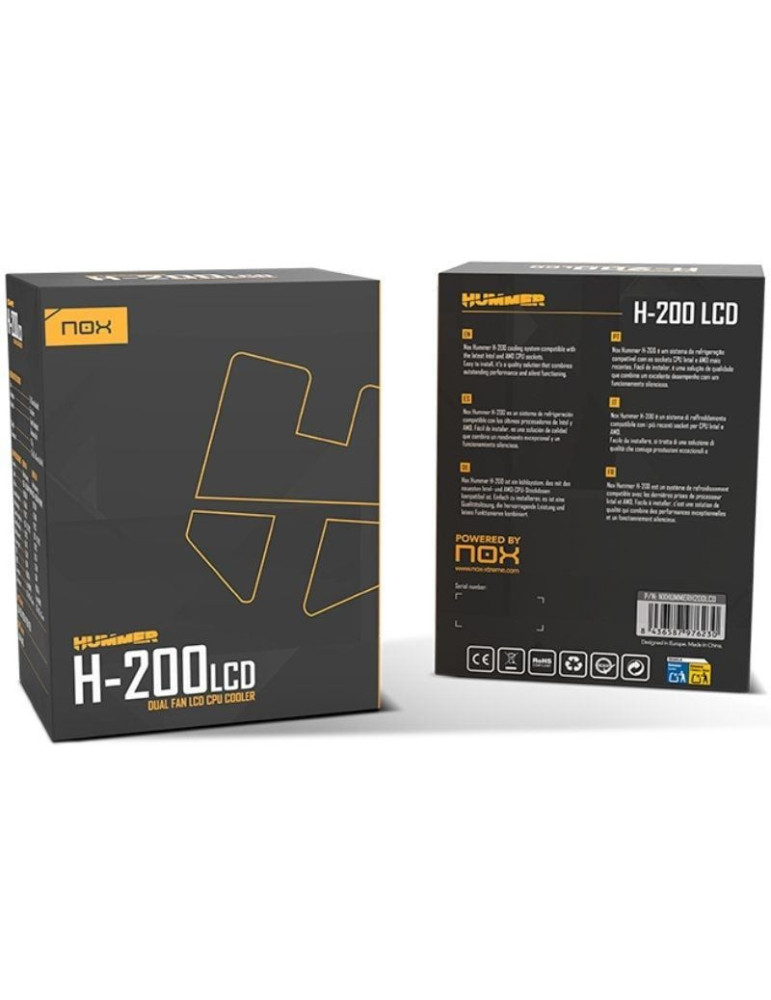 Ventilador con Disipador Nox H-200 LCD/ 13cm