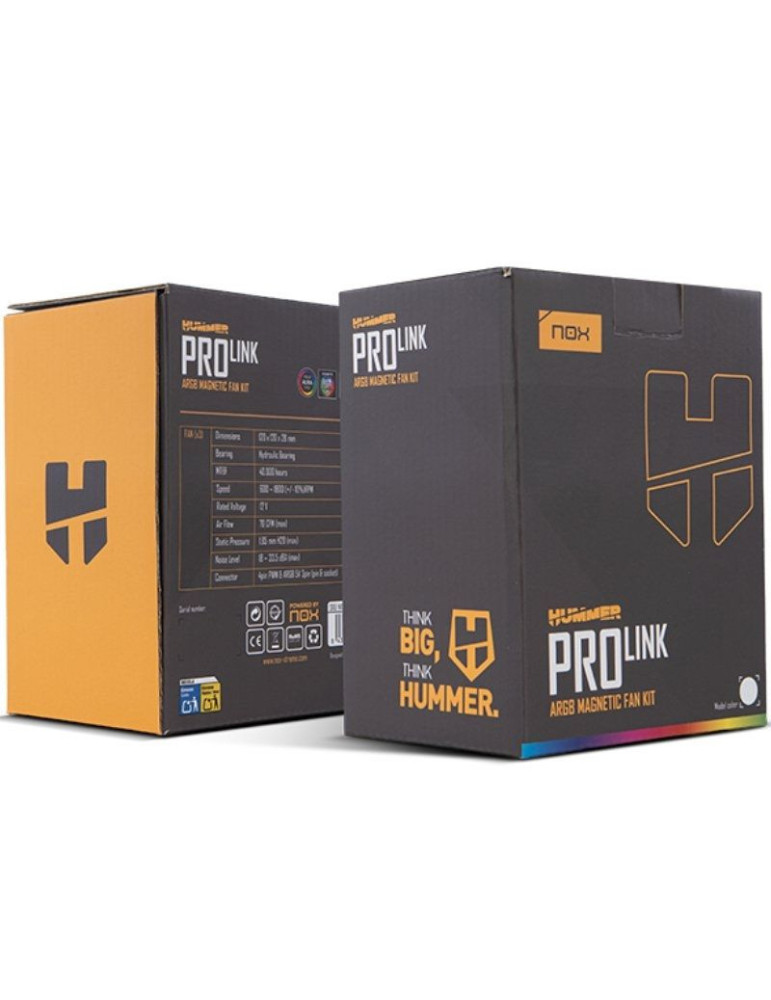 Pack 3 Ventiladores Nox Pro Link/ ARGB/ 12cm/ Blancos