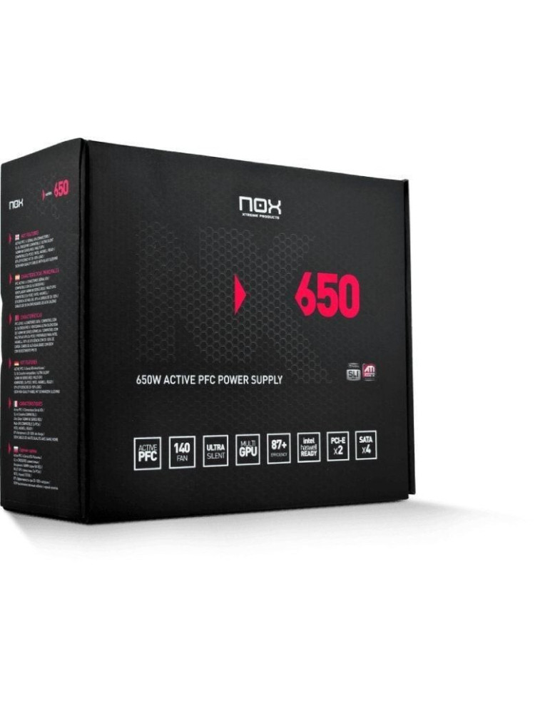 Fuente de Alimentación Nox NX/ 650W/ Ventilador 14cm