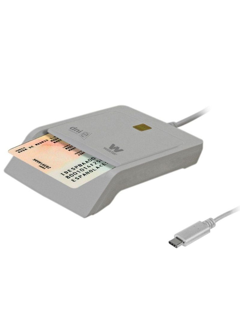 Lector de DNI y Tarjetas Woxter PE26-198/ USB Tipo-C/ Blanco
