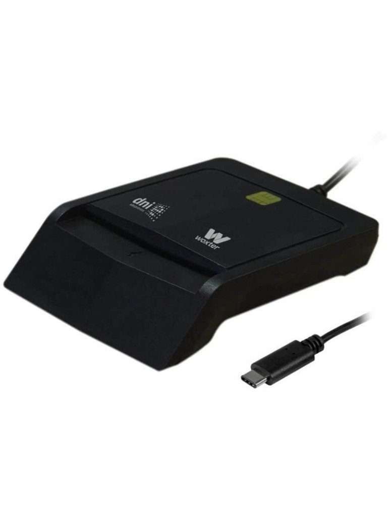 Lector de DNI y Tarjetas Woxter PE26-200/ USB Tipo-C/ Negro