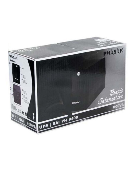 SAI Línea Interactiva Phasak Basic Interactive 800 VA/ 800VA-480W/ 2 Salidas/ Formato Torre