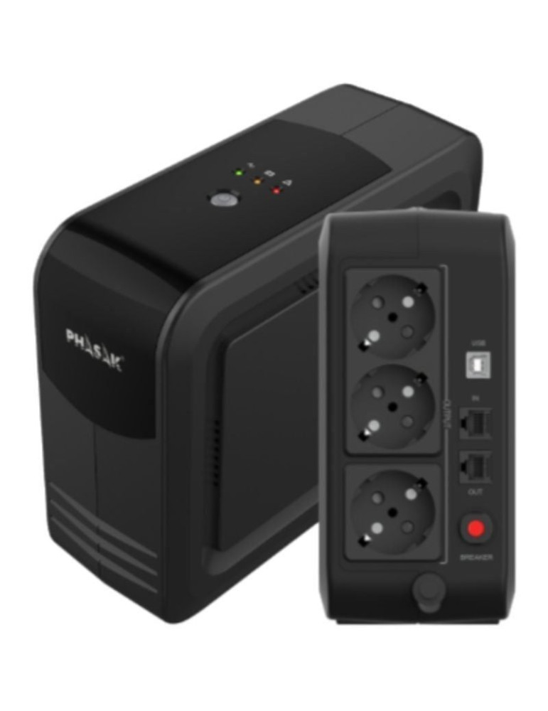 SAI Línea Interactiva Phasak Smart Lite 950VA/ 950VA-570W/ 3 Salidas/ Formato Torre