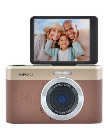 Cámara Digital Kodak Pixpro C1/ 13MP/ Zoom Óptico 4x/ Marrón