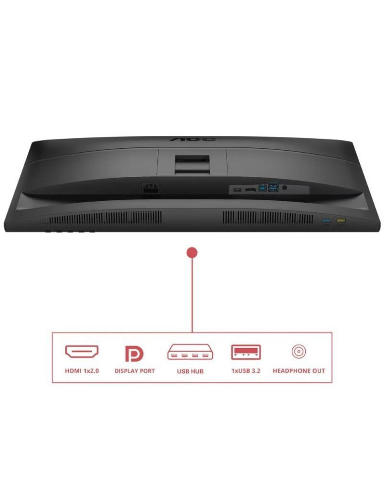 Monitor Profesional AOC Q27E4U 27"/ QHD/ Multimedia/ Regulable en altura/ Negro