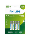 Pack de 4 Pilas AAA Philips R03B4A70/10/ 1.2V/ Recargables