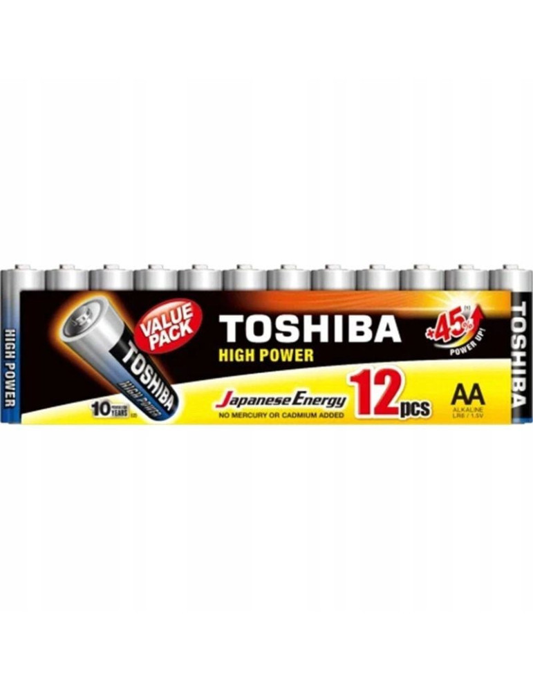 Pack de 12 Pilas AA Toshiba High Power LR6/ 1.5V/ Alcalinas