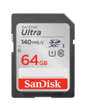 Tarjeta de Memoria SanDisk Ultra 64GB SD HC UHS-I - SDXC/ Clase 10/ 140MBs