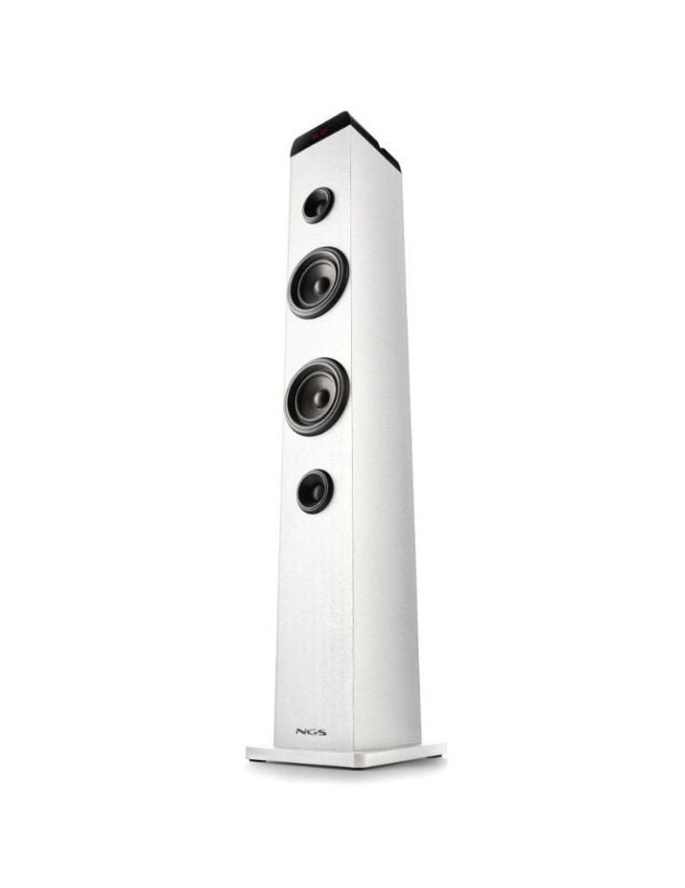 Torre de Sonido con Bluetooth NGS SKY CHARM PRO/ 80W/ 2.0/ Blanca