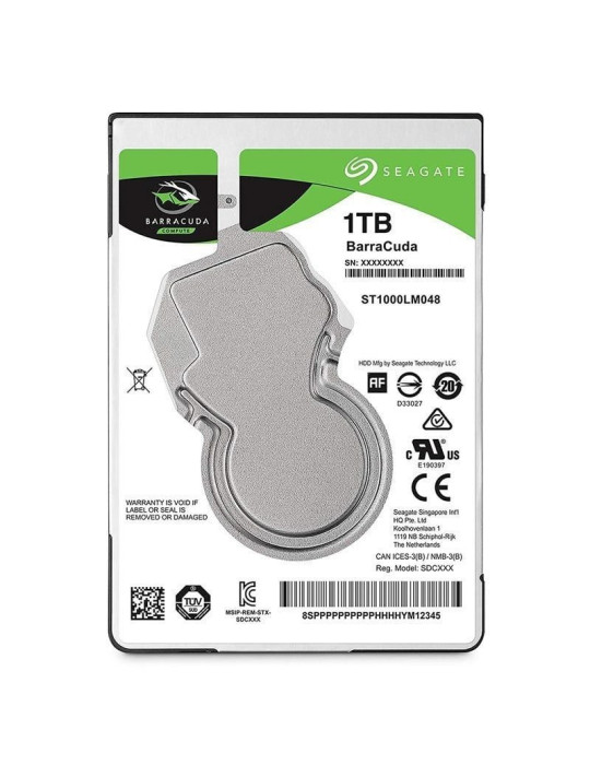 Disco Duro Seagate BarraCuda 1TB/ 2.5"/ SATA III/ 128MB
