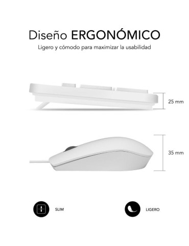 Teclado y Ratón Subblim Combo Business Slim Silencioso/ Blanco 2