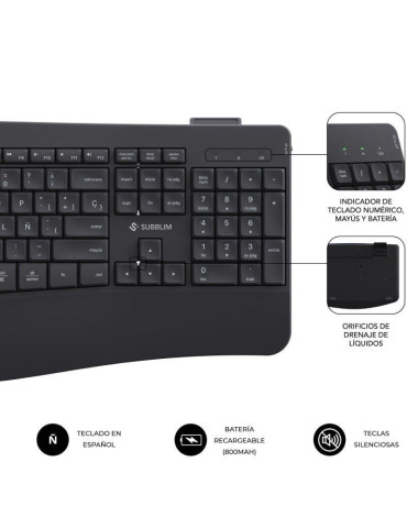 Teclado y Ratón Inalámbrico Subblim Combo Dual Office Prowave/ Negro 2