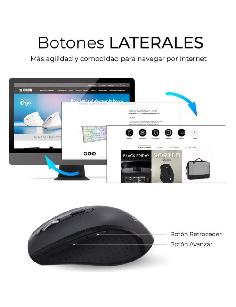 Teclado y Ratón Inalámbrico Subblim Combo Dual Office Prowave/ Negro