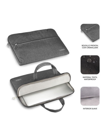 Maletín Subblim Business Laptop Sleeve para Portátiles hasta 15.6"/ Cinta para Trolley/ Gris 2