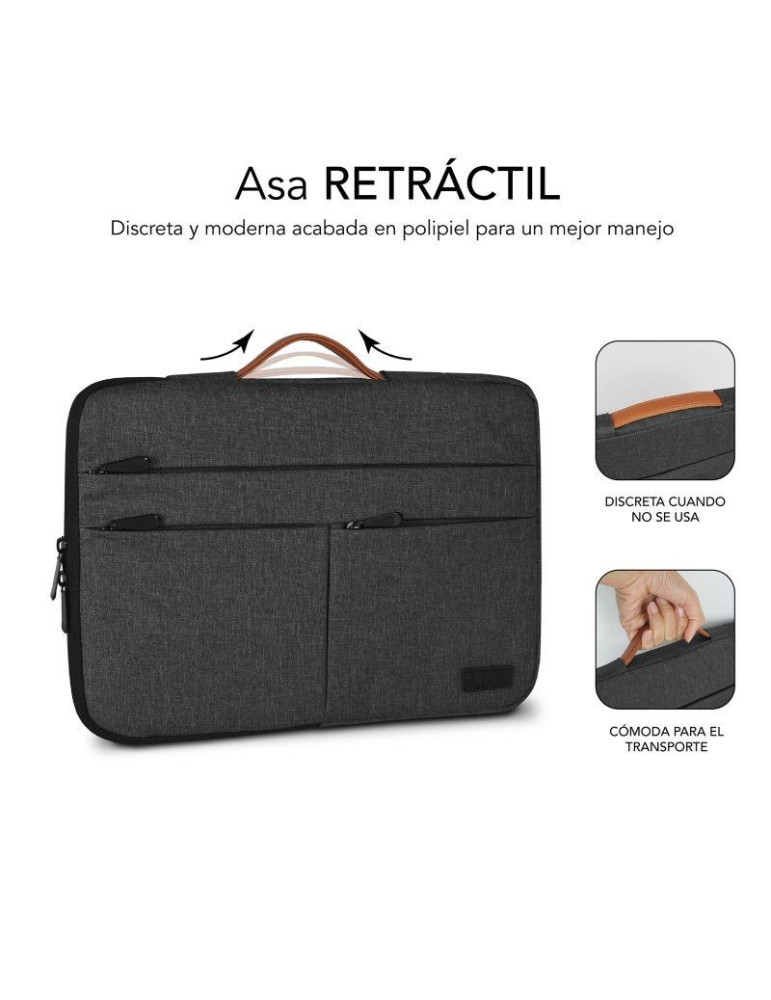 Funda Subblim Air Padding 360 Sleeve para Portátiles hasta 14"/ Gris Oscuro