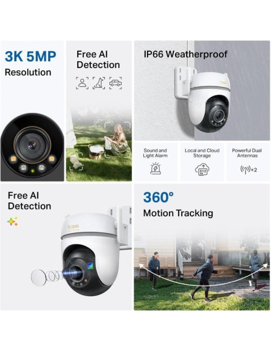 Cámara de Videovigilancia TP-Link Tapo TC43/ Visión Nocturna/ Control desde APP