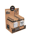 Expositor de Auriculares Tech One Tech EarTECH TEC1003 / con Micrófono/ Jack 3.5/ Incluye 6 Auriculares Blancos y 6 Auriculares 