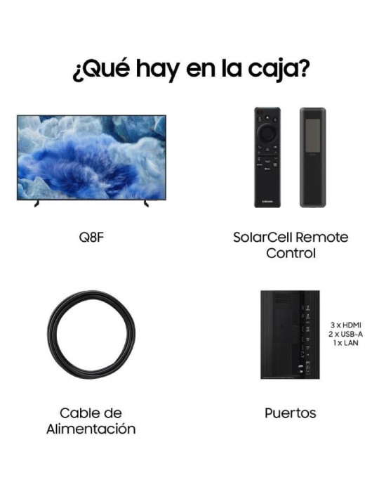 Televisor Samsung QLED Q8F TQ65Q8FAAU 65"/ Ultra HD 4K/ Smart TV/ WiFi