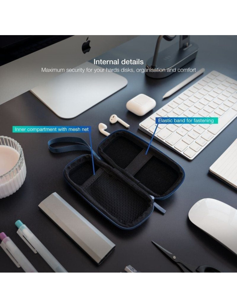 Funda para Disco Externo M2 TooQ TQBC-M201PB/ Azul Pacífico