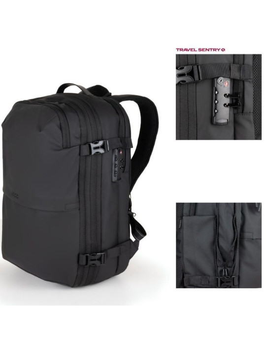 Mochila TooQ TQBP-V101-BK/ Capacidad 30-55L/ Negra/ Incluye Bomba de Aire