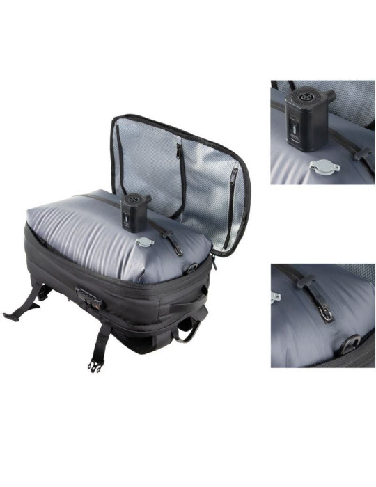 Mochila TooQ TQBP-V101-BK/ Capacidad 30-55L/ Negra/ Incluye Bomba de Aire