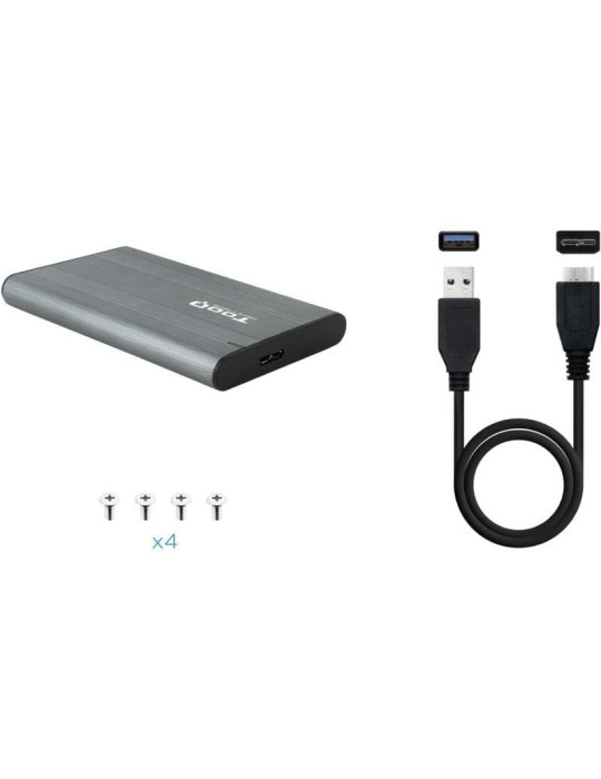 Caja Externa para Disco Duro de 2.5" TooQ TQE-2503G/ USB 3.1/ Sin Tornillos