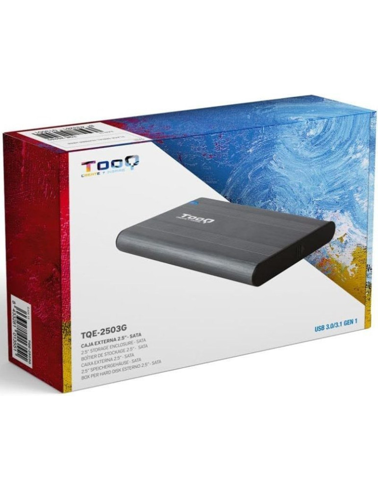 Caja Externa para Disco Duro de 2.5" TooQ TQE-2503G/ USB 3.1/ Sin Tornillos