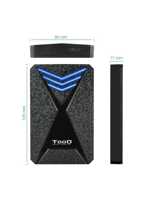Caja Externa Gaming para Disco Duro de 2.5" TooQ TQE-2550BL/ USB 3.1/ Sin tornillos