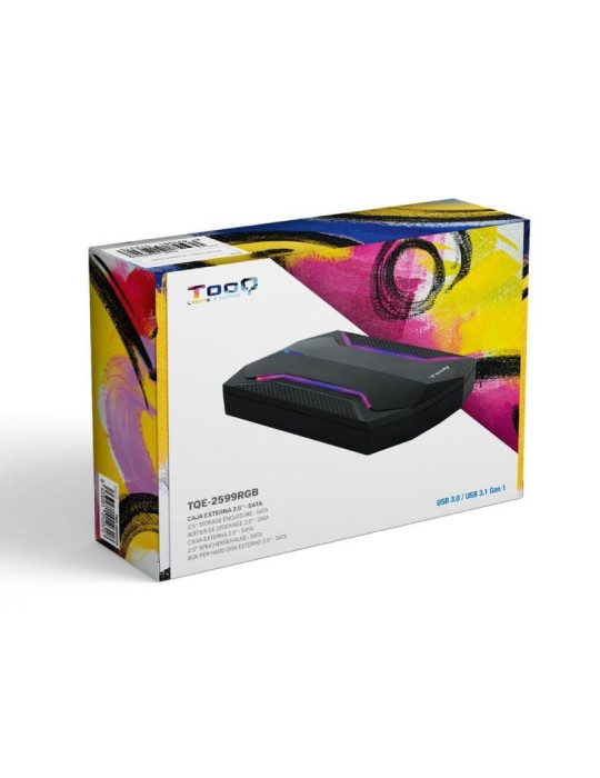Caja Externa Gaming para Disco Duro de 2.5" TooQ TQE-2599RGB/ USB 3.1/ Sin tornillos