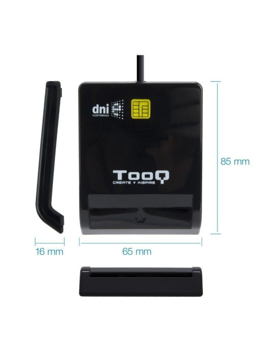 Lector de DNI TooQ TQR-210B/ USB 2.0/ Negro