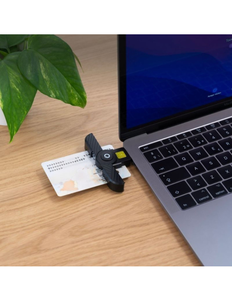 Lector de DNI y Tarjetas TooQ TQR-3011B/ USB Tipo-C/ Negro