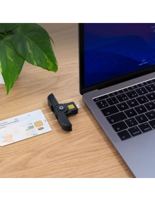 Lector de DNI y Tarjetas TooQ TQR-3011B/ USB Tipo-C/ Negro