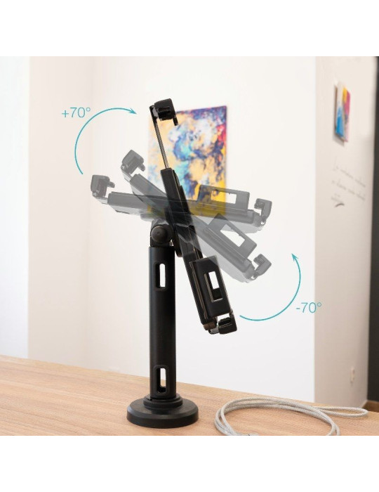 Soporte de Mesa/Pared para Smartphone/Tablet TooQ TQTDS0812/ Antirrobo/ Negro