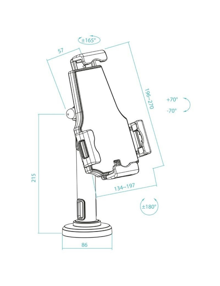 Soporte de Mesa/Pared para Smartphone/Tablet TooQ TQTDS0812/ Antirrobo/ Negro