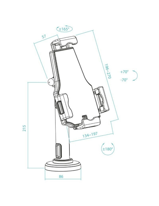 Soporte de Mesa/Pared para Smartphone/Tablet TooQ TQTDS0812/ Antirrobo/ Negro