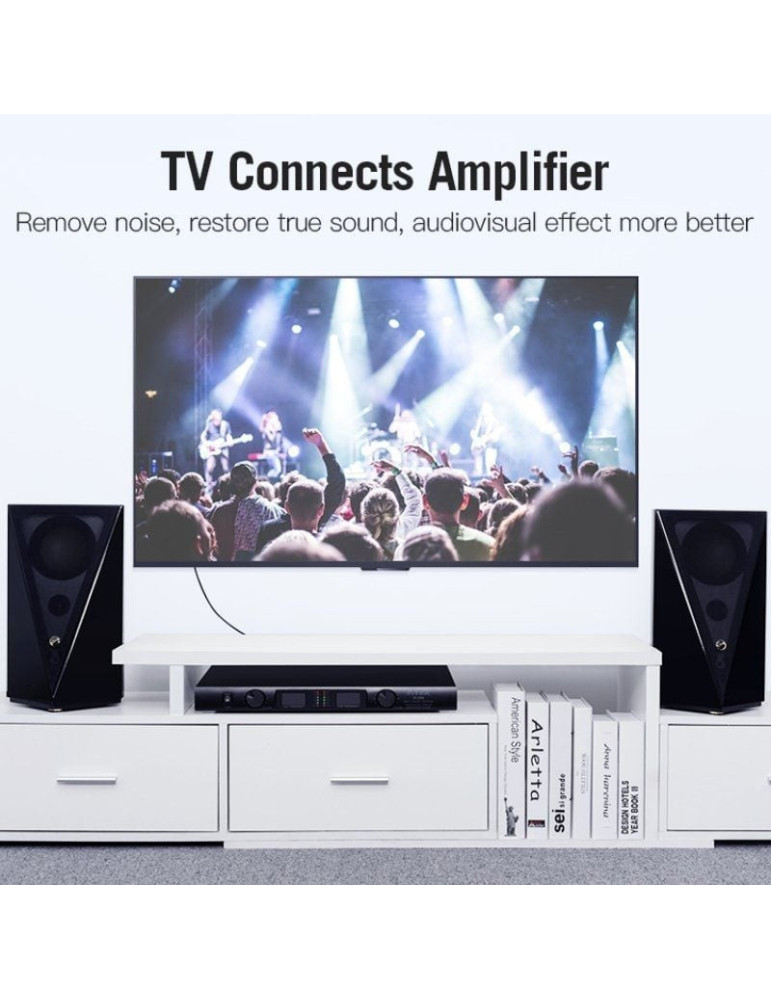 Cable Estéreo Vention VAB-R06-B200/ 2x RCA Macho - 2x RCA Macho/ 2m/ Negro