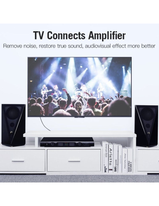 Cable Estéreo Vention VAB-R06-B200/ 2x RCA Macho - 2x RCA Macho/ 2m/ Negro