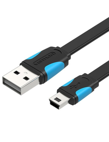 Cable USB 2.0 Vention VAS-A14-B100/ Mini USB Macho - USB Macho/ 480Mbps/ 1m/ Azul y Negro