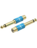 Adaptador Jack Vention VDD-C03/ RCA Hembra - Jack 6.5 Macho/ Azul
