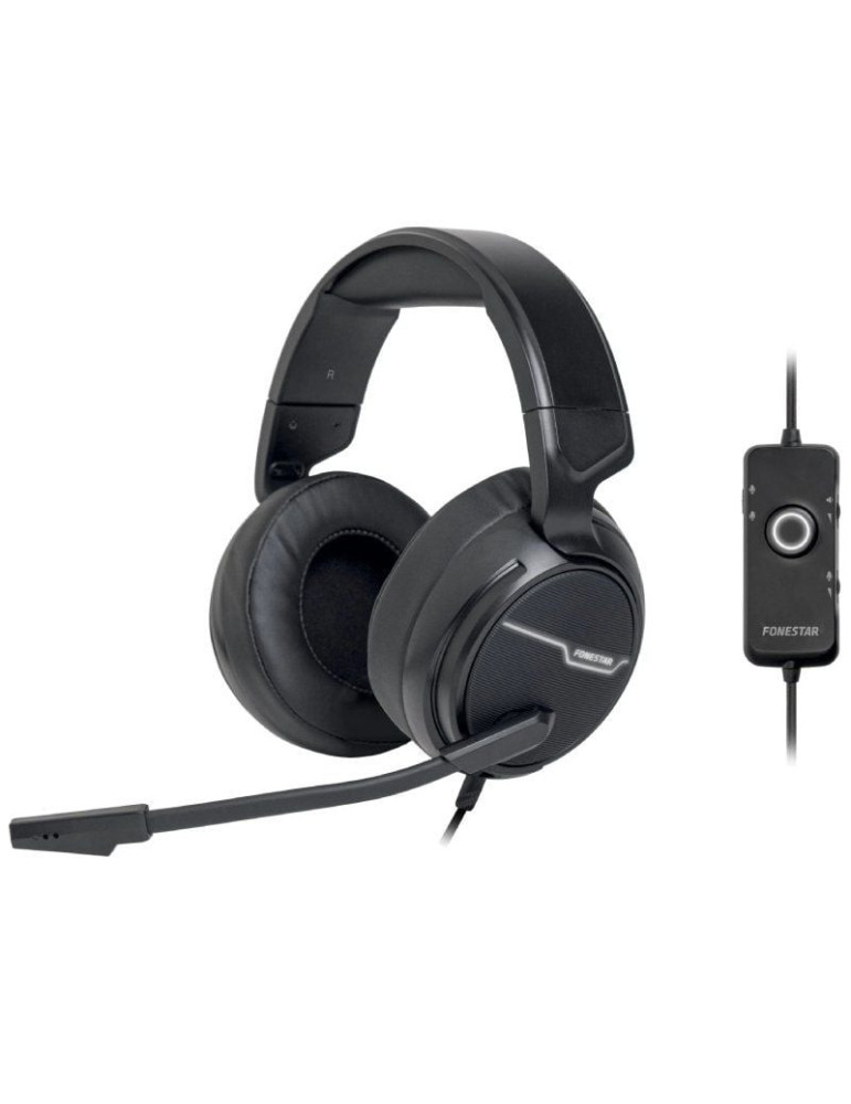 Auriculares Gaming con Micrófono Fonestar WIN-U/ USB/ Negros