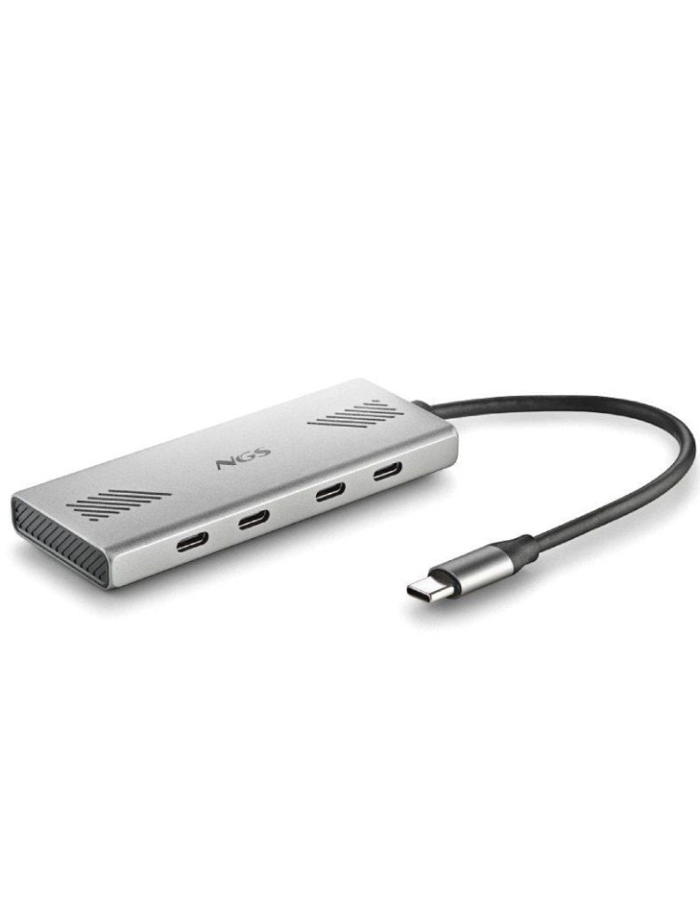 Hub USB Tipo-C NGS Wonder4-C/ 4xUSB Tipo-C/ Gris
