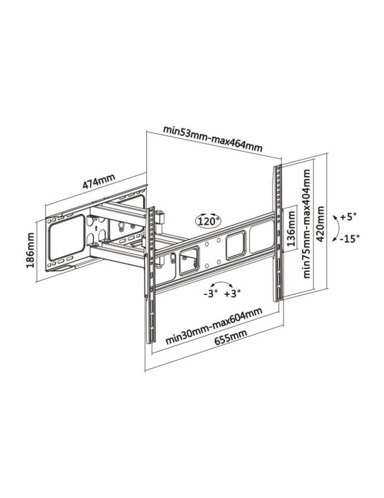 Soporte de Pared Giratorio/ Inclinable/ Nivelable Aisens WT70TSLE-023 para TV de 37-70"/ hasta 40kg