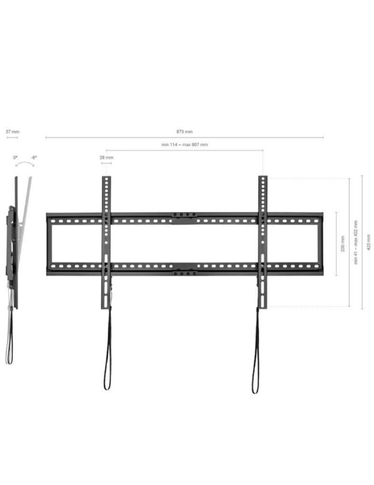 Soporte de Pared Inclinable/ Fijo Aisens WT90T-121 para TV de 37-90"/ hasta 75kg