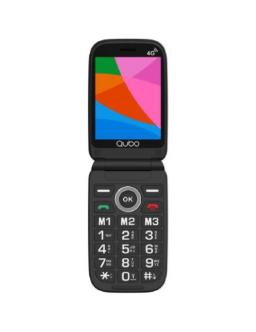 Teléfono Móvil Qubo X-D340CB 4G para Personas Mayores/ Negro