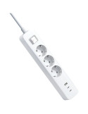 Regleta con Interruptor Xiaomi 20W Power Strip/ 3 Tomas de Corriente/ 1 USB/ 2 USB Tipo-C/ Cable 1.4m/ Blanca
