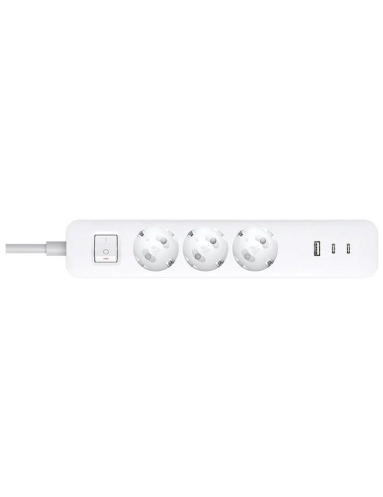 Regleta con Interruptor Xiaomi 20W Power Strip/ 3 Tomas de Corriente/ 1 USB/ 2 USB Tipo-C/ Cable 1.4m/ Blanca