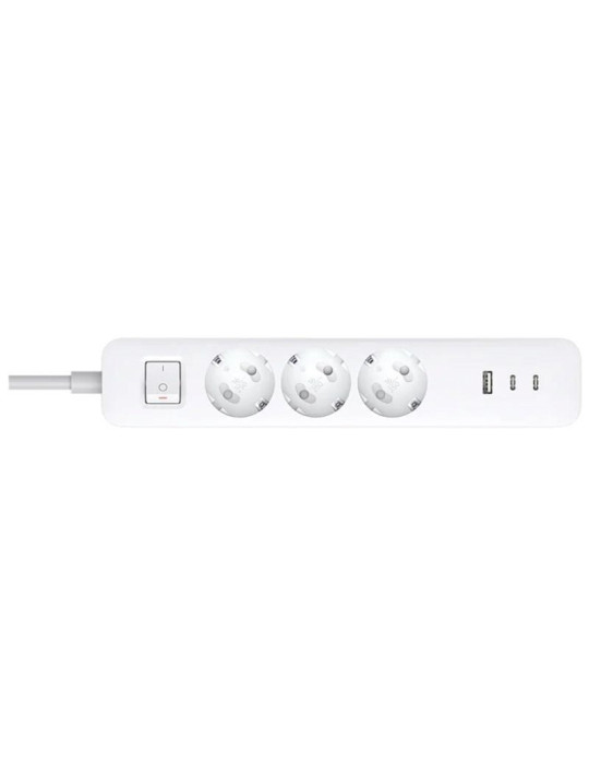 Regleta con Interruptor Xiaomi 20W Power Strip/ 3 Tomas de Corriente/ 1 USB/ 2 USB Tipo-C/ Cable 1.4m/ Blanca