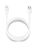 Cable USB 2.0 NGS ZYRO-AC/ USB Macho - USB Tipo-C Macho/ Hasta 15W/ 480Mbps/ 1m/ Blanco