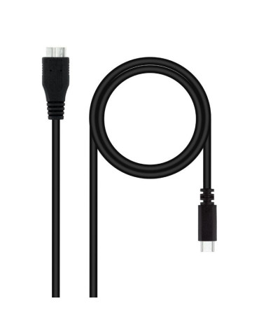 Cable USB 3.0 Tipo-C Nanocable 10.01.1201-BK/ USB Tipo-C Macho - MicroUSB Macho/ 5Gbps/ 1m/ Negro