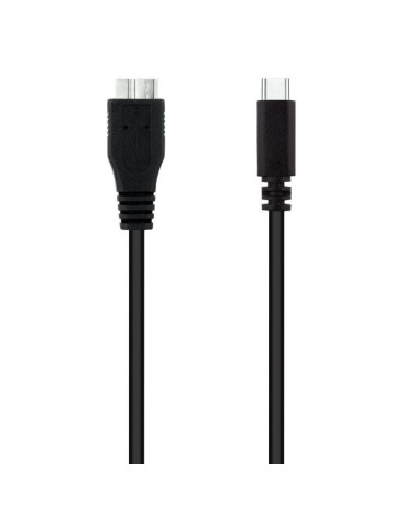 Cable USB 3.0 Tipo-C Nanocable 10.01.1201-BK/ USB Tipo-C Macho - MicroUSB Macho/ 5Gbps/ 1m/ Negro 2